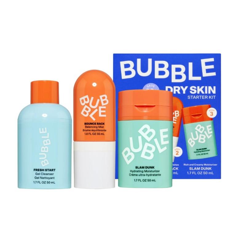 Bubble Skincare 3-Step Hydrating Routine Bundle, for Normal to Dry Skin, Unisex, Set of 3