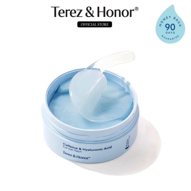 Terez & Honor Under Eye Patches for Dark Circles: Puffiness & Eye Bag Treatment Gel Mask with Caffeine Hyaluronic Acid Niacinamide Korean Daily Skin Care