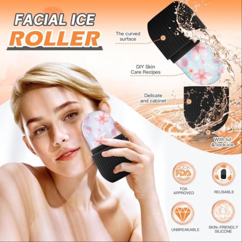 Silicone Face Ice Roller, Reusable Face Massager, Face Massage Tool, Skin Care Tool for Women, Facial Skin Relaxing Tool