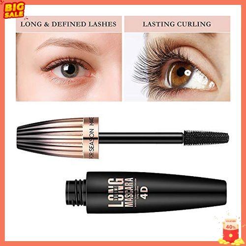 4D Silk Fiber Lash Mascara, Waterproof Long Lasting Mascara Black Volume and Length Natural, Exquisitely Full, Lengthening Thickening Softer Fuller Lashes Amplify Smudge-Proof Eyelash Mascara,1 Pack