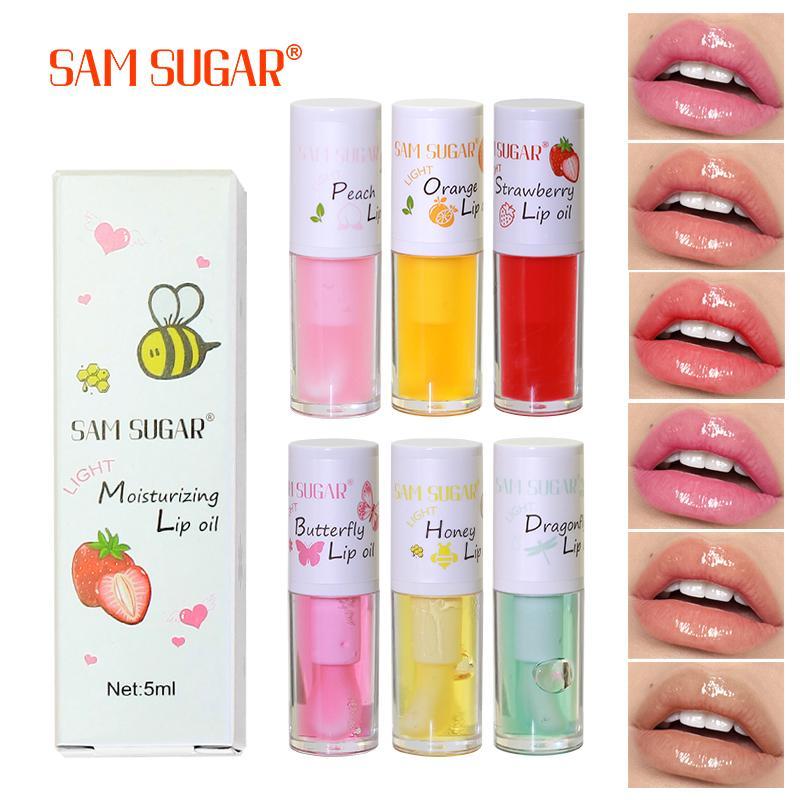 Skin Care Gifts, Moisturizing Fruit Flavor Lip Oil, 1 Count Plumping Lip Gloss, Lip Moisturizer Lip Care Product for Women & Girls, Lip Cosmetic