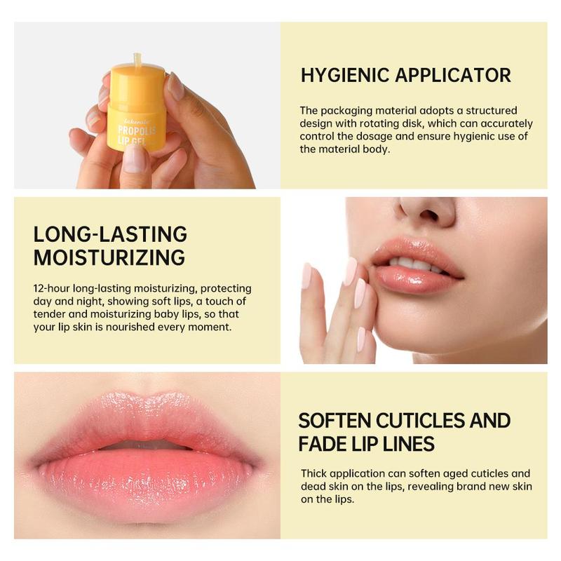 Honey Lip Gel, 3 Counts set Hydrating Overnight Lip Balm Lip Mask, Long-lasting Moisture, Gentle Exfoliation, Lip Care Products for Women and Girls