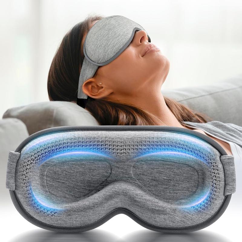 Weighted Eye Mask for Sleeping - Blackout Sleep Mask for Women Men, FACEMOON Lash Extension Eye Covers, Memory Foam, 3D Contoured, Airplane Travel Essentials, Blindfold for Meditation(Gray)