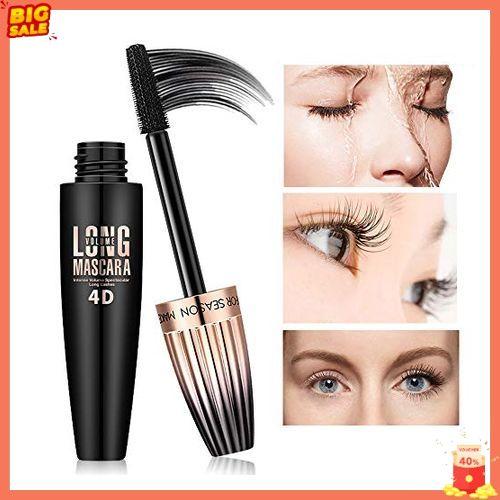 4D Silk Fiber Lash Mascara, Waterproof Long Lasting Mascara Black Volume and Length Natural, Exquisitely Full, Lengthening Thickening Softer Fuller Lashes Amplify Smudge-Proof Eyelash Mascara,1 Pack