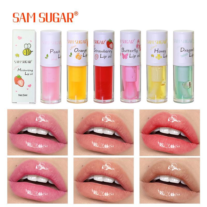 Skin Care Gifts, Moisturizing Fruit Flavor Lip Oil, 1 Count Plumping Lip Gloss, Lip Moisturizer Lip Care Product for Women & Girls, Lip Cosmetic