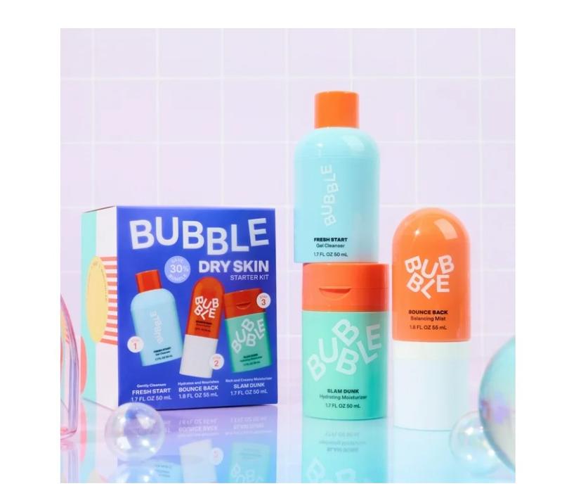 Bubble Skincare 3-Step Hydrating Routine Bundle, for Normal to Dry Skin, Unisex, Set of 3