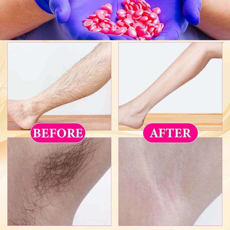 Hard Wax Beads for Women Men,Waxing Beads for Hair Removal Kit with 20 Sticks,Hair Removal Wax Beans for Face,Chest,Armpits,Arms,Back and Legs(01)