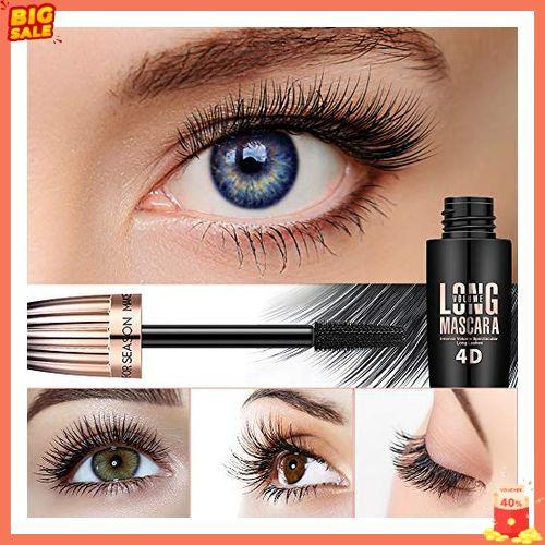 4D Silk Fiber Lash Mascara, Waterproof Long Lasting Mascara Black Volume and Length Natural, Exquisitely Full, Lengthening Thickening Softer Fuller Lashes Amplify Smudge-Proof Eyelash Mascara,1 Pack